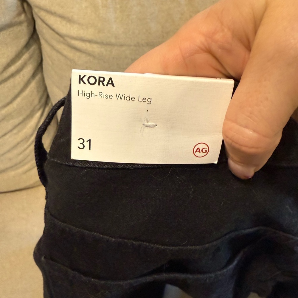 AG Adriano Goldschmied Women's Straight Leg Black Jeans, Nebula size 31 NWT - Picture 7 of 13